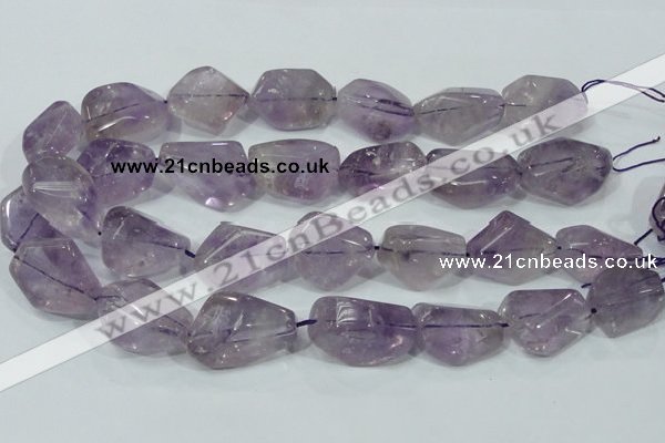 CNA202 15.5 inches 18*30mm faceted nugget natural amethyst beads