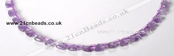 CNA21 8mm faceted triangle A- grade natural amethyst beads