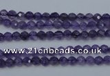 CNA250 15.5 inches 4mm faceted round natural amethyst beads