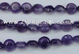 CNA266 15.5 inches 8mm flat round natural amethyst beads wholesale