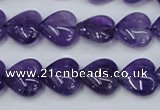 CNA283 15.5 inches 14*14mm heart natural amethyst beads wholesale