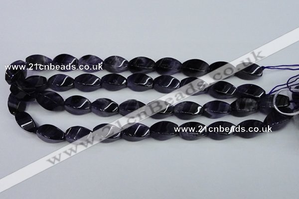 CNA293 15.5 inches 10*20mm twisted rice natural amethyst beads