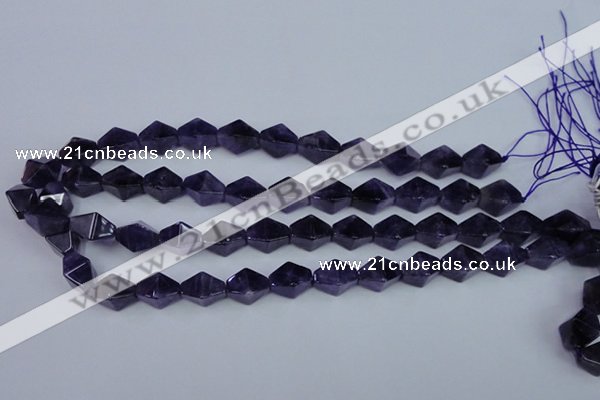 CNA295 15.5 inches 10*16mm pyramid natural amethyst beads