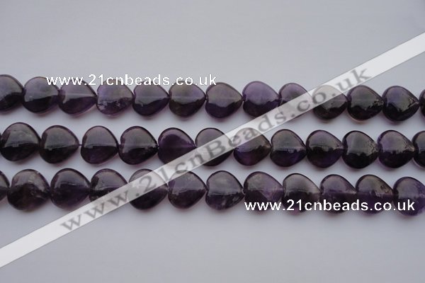 CNA298 15.5 inches 16*16mm heart natural amethyst gemstone beads