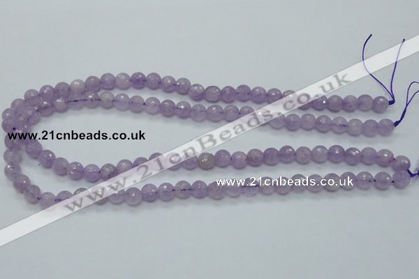 CNA310 15.5 inches 8mm faceted round natural lavender amethyst beads