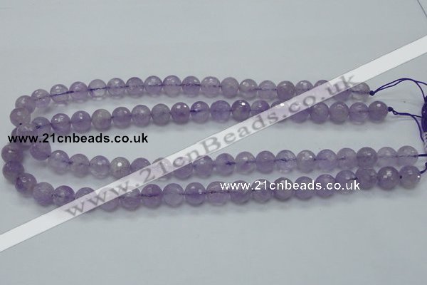 CNA311 15.5 inches 10mm faceted round natural lavender amethyst beads