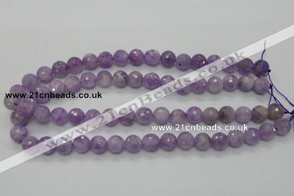 CNA312 15.5 inches 12mm faceted round natural lavender amethyst beads