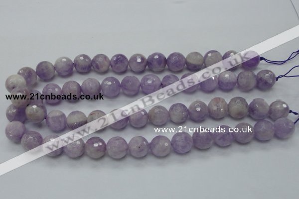 CNA313 15.5 inches 14mm faceted round natural lavender amethyst beads