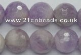 CNA314 15.5 inches 18mm faceted round natural lavender amethyst beads