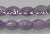 CNA315 15.5 inches 10*14mm faceted rice natural lavender amethyst beads