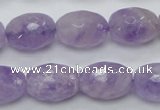 CNA316 15.5 inches 13*18mm faceted rice natural lavender amethyst beads