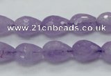 CNA317 15.5 inches 10*14mm faceted teardrop natural lavender amethyst beads