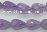 CNA318 15.5 inches 12*16mm faceted teardrop natural lavender amethyst beads