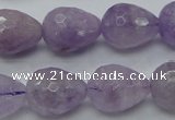 CNA319 15.5 inches 15*20mm faceted teardrop natural lavender amethyst beads