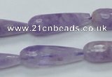 CNA320 15.5 inches 10*30mm faceted teardrop natural lavender amethyst beads