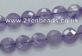 CNA321 15.5 inches 10mm faceted coin natural lavender amethyst beads