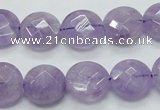 CNA323 15.5 inches 14mm faceted coin natural lavender amethyst beads