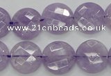 CNA324 15.5 inches 16mm faceted coin natural lavender amethyst beads