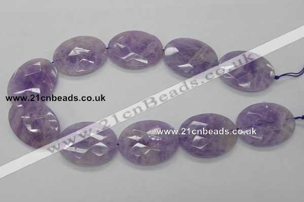 CNA336 15.5 inches 30*40mm faceted oval natural lavender amethyst beads