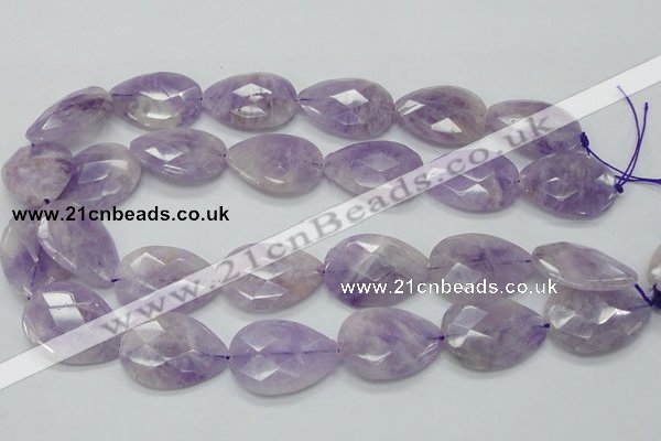 CNA337 22*30mm faceted teardrop natural lavender amethyst beads