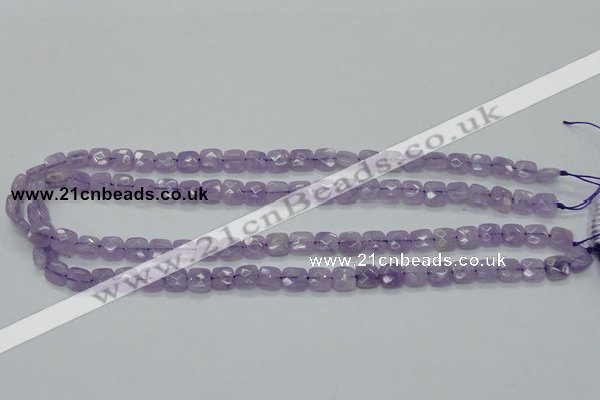 CNA339 15.5 inches 8*8mm faceted square natural lavender amethyst beads