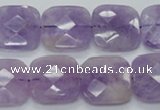 CNA341 15.5 inches 20*20mm faceted square natural lavender amethyst beads