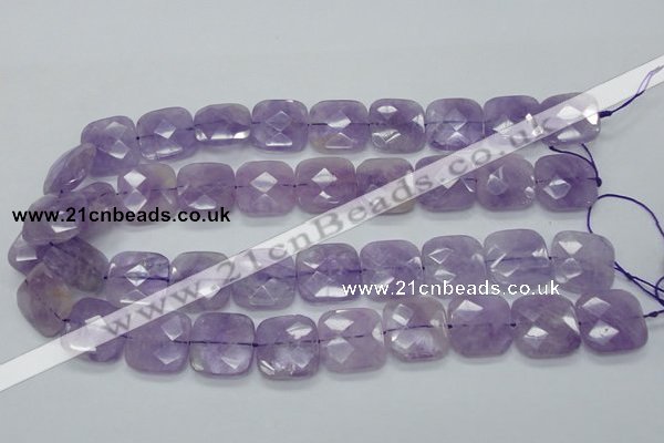 CNA341 15.5 inches 20*20mm faceted square natural lavender amethyst beads