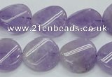 CNA343 15.5 inches 20mm twisted coin natural lavender amethyst beads