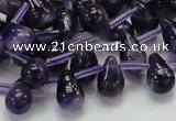 CNA37 15.5 inches 8*12mm teardrop grade A natural amethyst beads