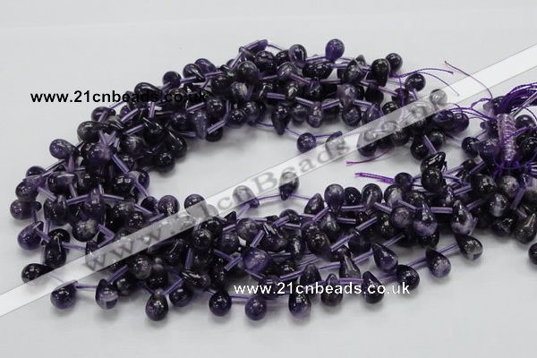 CNA37 15.5 inches 8*12mm teardrop grade A natural amethyst beads