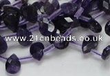 CNA38 15.5 inches 7*10mm faceted briolette grade A natural amethyst beads