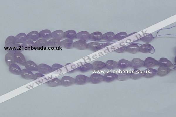 CNA417 15.5 inches 10*14mm teardrop natural lavender amethyst beads