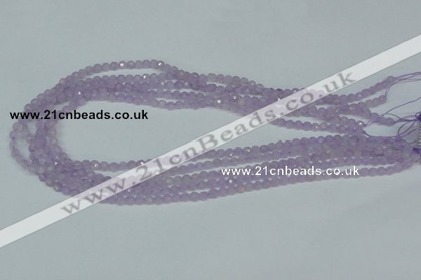 CNA420 15.5 inches 4mm faceted round natural lavender amethyst beads