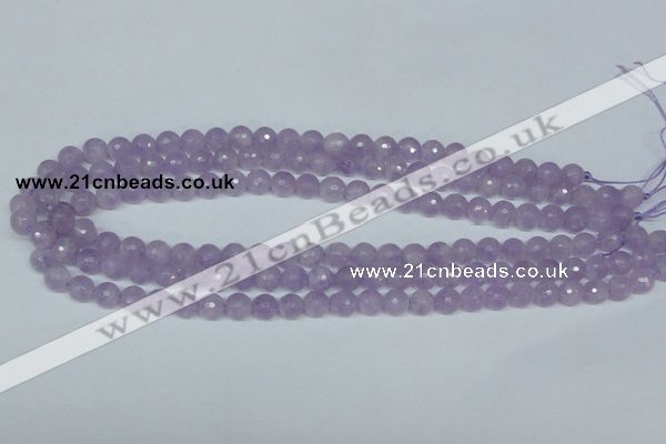 CNA422 15.5 inches 8mm faceted round natural lavender amethyst beads