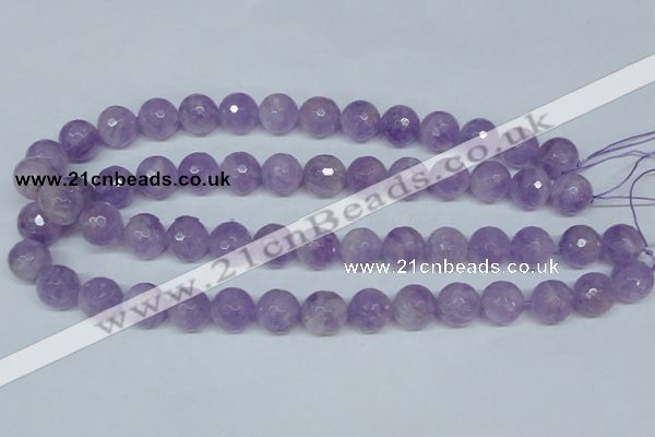 CNA425 15.5 inches 14mm faceted round natural lavender amethyst beads