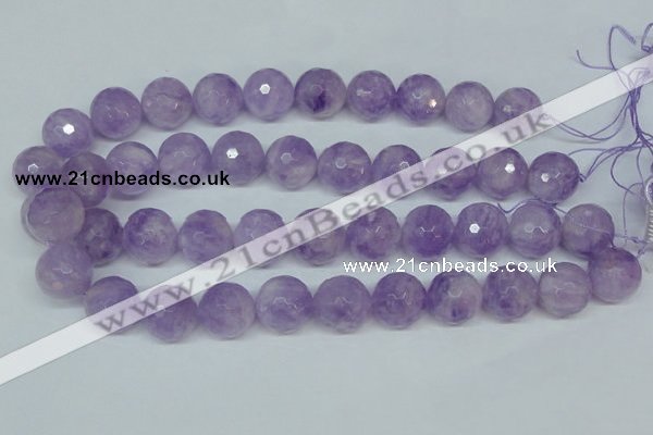 CNA426 15.5 inches 18mm faceted round natural lavender amethyst beads