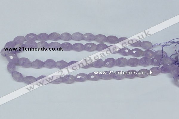 CNA429 10*14mm faceted rice natural lavender amethyst beads