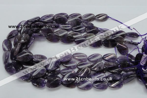 CNA43 15.5 inches 15*20mm twisted oval grade A natural amethyst beads