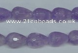 CNA430 10*14mm faceted teardrop natural lavender amethyst beads