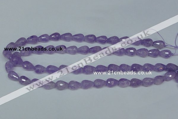 CNA430 10*14mm faceted teardrop natural lavender amethyst beads