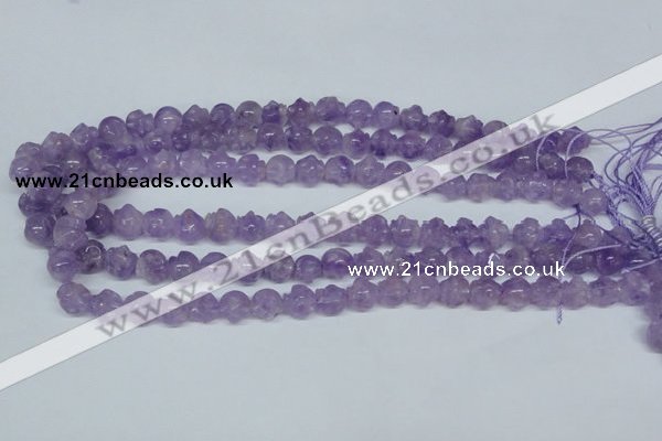 CNA433 15.5 inches 12*12mm skull shape natural lavender amethyst beads