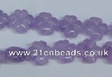 CNA434 15.5 inches 12mm carved flower natural lavender amethyst beads