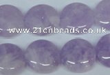 CNA436 15.5 inches 20mm flat round natural lavender amethyst beads