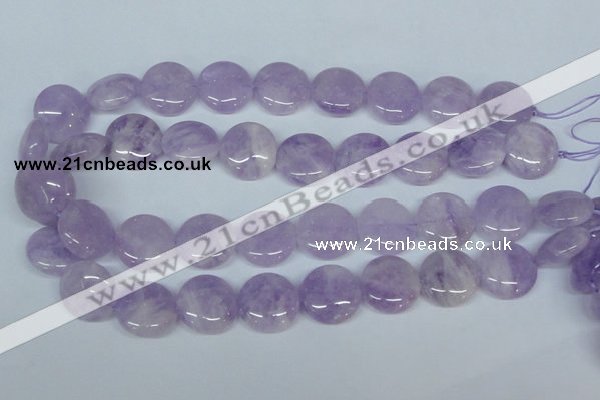 CNA436 15.5 inches 20mm flat round natural lavender amethyst beads