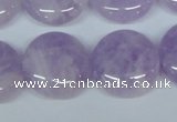 CNA437 15.5 inches 22mm flat round natural lavender amethyst beads