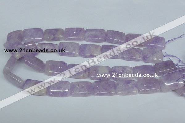 CNA442 15.5 inches 18*25mm rectangle natural lavender amethyst beads