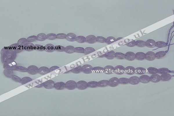 CNA454 15.5 inches 10*12mm faceted oval natural lavender amethyst beads