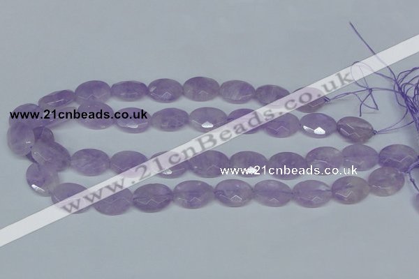 CNA456 15.5 inches 15*20mm faceted oval natural lavender amethyst beads