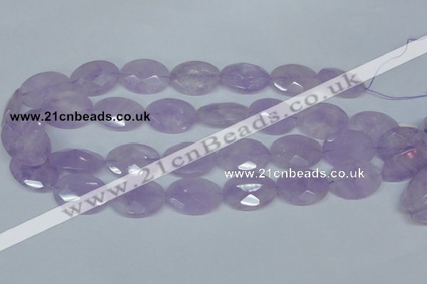 CNA458 15.5 inches 18*25mm faceted oval natural lavender amethyst beads