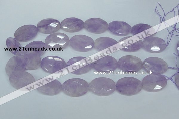 CNA459 15.5 inches 22*30mm faceted oval natural lavender amethyst beads